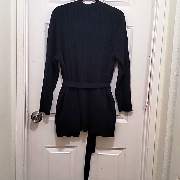 LAND'S END PLUS SIZE WOMEN'S LONG CARDIGAN SWEATER SIZE 1X IN BLACK - Picture 4 of 10